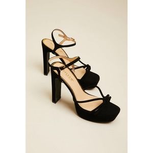 Black Platform Heeled Sandals